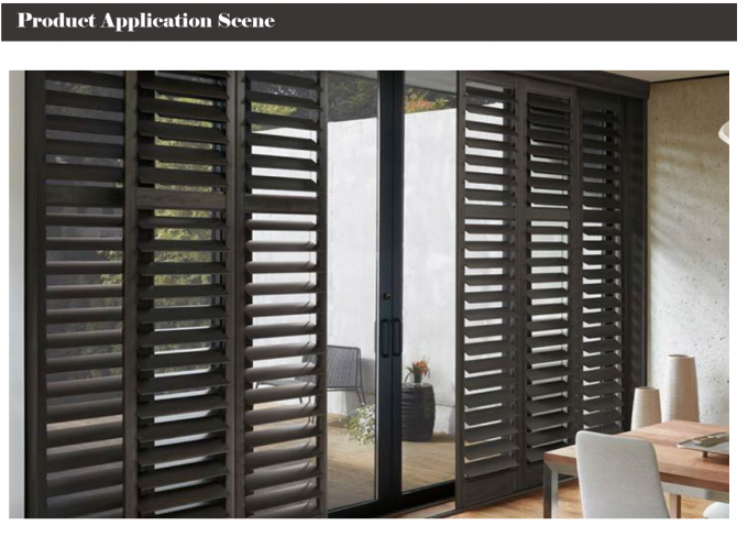 Soundproof Fiberglass Louvered Doors , Grey Aluminium Door With Louvers