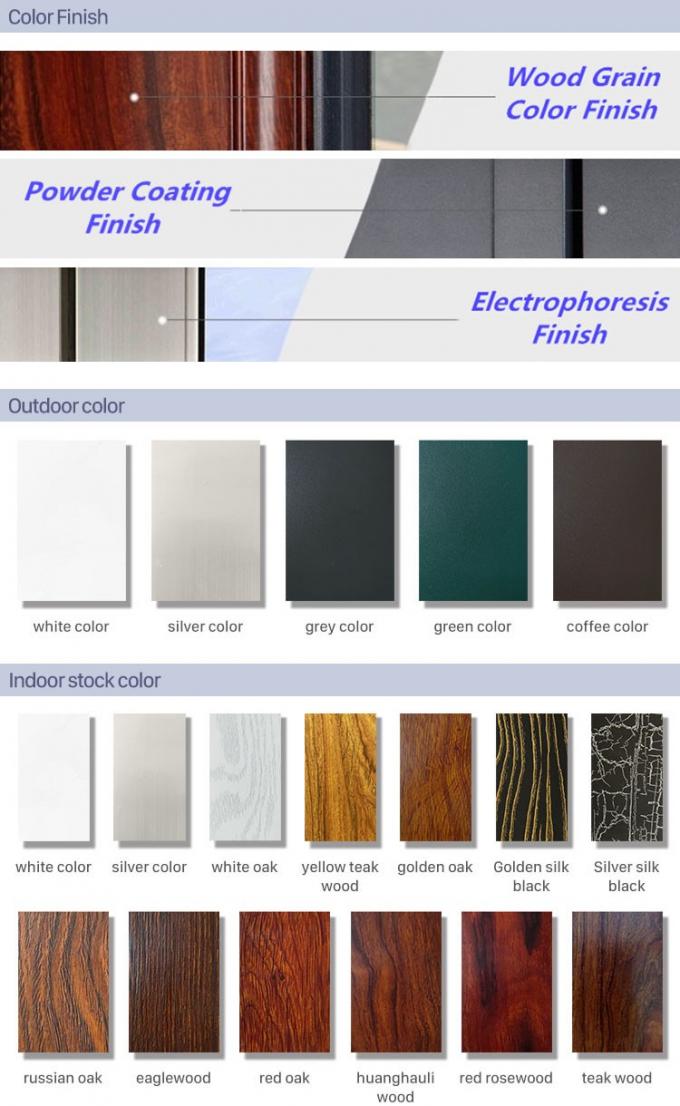 Powder Coating Aluminium Swing Window 2.3mm-2.5mm Profile Thickness 4