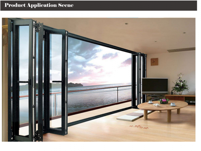 Double Glass Soundproof Folding Door Exterior Accordion French Doors