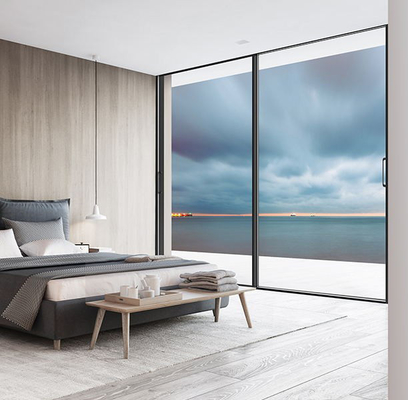 Exterior 6063 Aluminum Hanging Sliding Door Heat Resistance