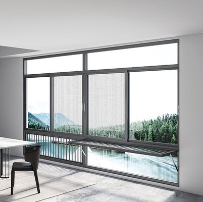 Two Three Track Narrow Sliding Window European Style Double Tempered Glazing