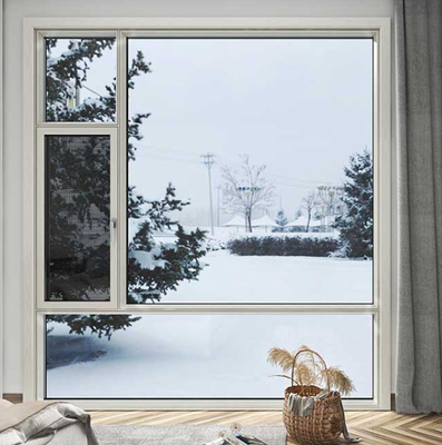 Custom Two Side Aluminium Casement Window With Guardrail And Screen Mesh Deep Grey