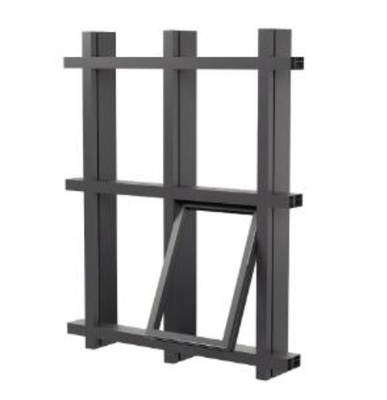 Double Tempered Aluminium Glass Curtain Wall Anodizing Black Frame