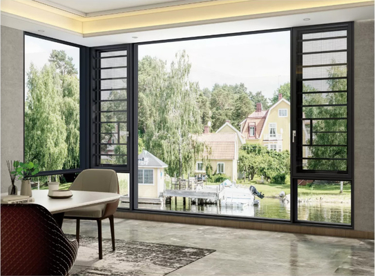 T5 Aluminium Casement Window Screen Integrated Inward Outward Opening System