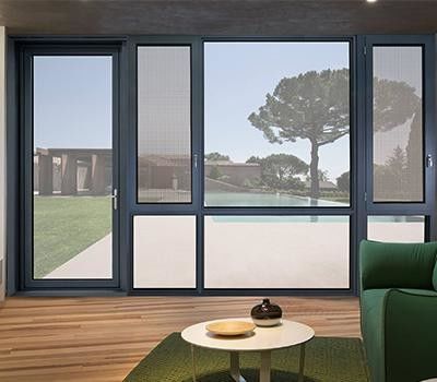 Two Track Flush Casement French Doors , Waterproof Aluminum Hinged Screen Doors