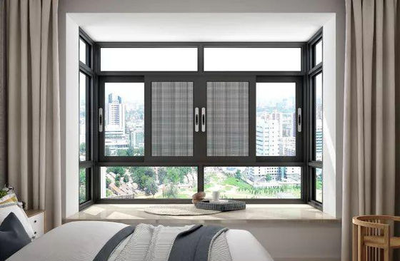 Powder Coated Aluminium Flush Casement Windows With Magenetic Flyscreen