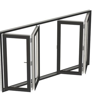 Anodized Color Frame Aluminum Folding Windows , Vertical Bifold Windows