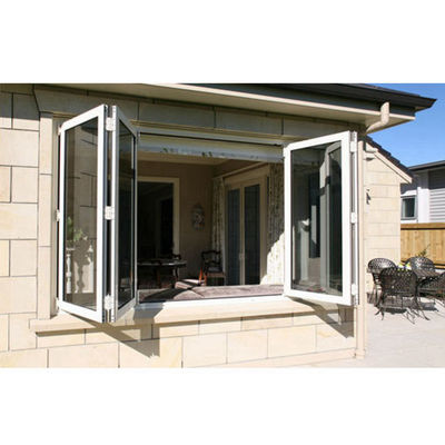Anodized Color Frame Aluminum Folding Windows , Vertical Bifold Windows