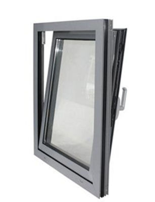 ODM Aluminum Tilt And Turn Windows , Horizontal Double Tempered Glass Window