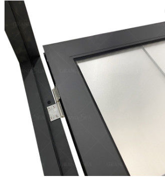 Black Walnut Aluminium Fabrication Bathroom Doors Frosted Glass Powder Coated