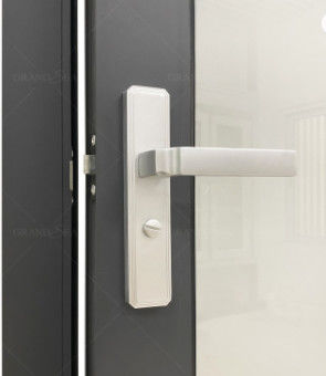 Black Walnut Aluminium Fabrication Bathroom Doors Frosted Glass Powder Coated