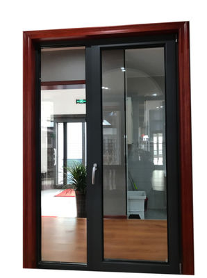 Golden Oak Aluminium Timber Casement Doors And Windows Tempered Glazed