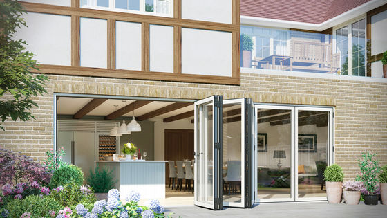 High Light Transmission aluminum bifold patio doors Wide Open For Luxury Villas