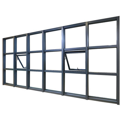 Open Frame Aluminium Curtain Wall, Curtain Glass Window Anodizing Black Frame