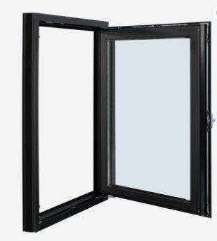 Triple Glazed Tilt And Turn Windows Black Aluminium Framed Impact Glass