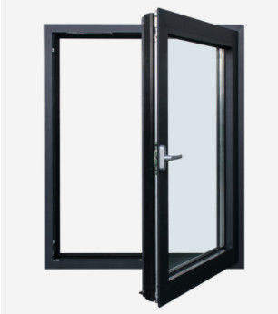 Triple Glazed Tilt And Turn Windows Black Aluminium Framed Impact Glass