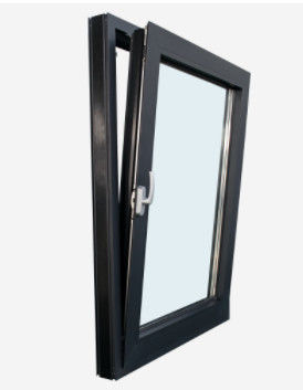 Triple Glazed Tilt And Turn Windows Black Aluminium Framed Impact Glass