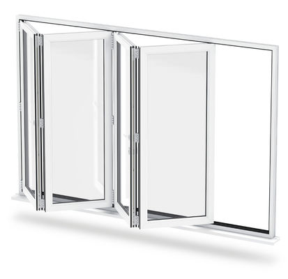 Energy Saving Aluminium Bifold Windows Clear Tempered Glass 5mm-12mm Thickness