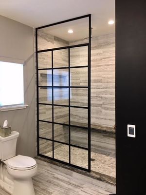 Clear Anodized Aluminium Shower Sliding Doors Interior Frosted Glass