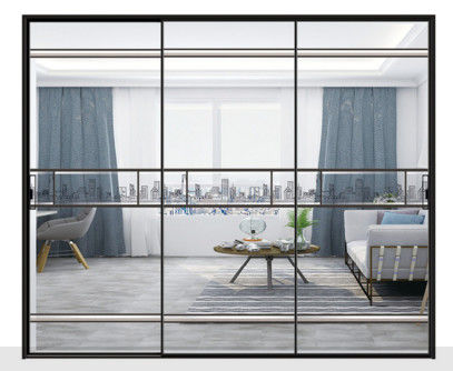 Concave Handle Aluminium Powder Coated Sliding Doors Triple Rail Patio Doors