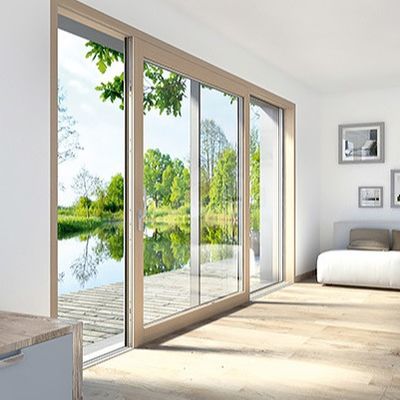Patio Aluminium Sliding Door For Balcony Fluorocarbon ISO9001