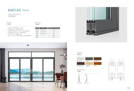 Balcony Aluminum Sliding Doors Eco Friendly Emerald With Grills