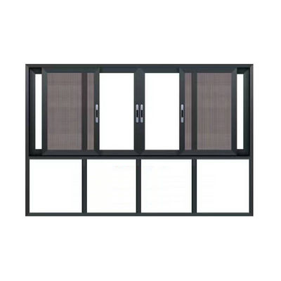 Horizontal Aluminium Sliding Windows Tinted Glass With Fiberglass Flyscreen