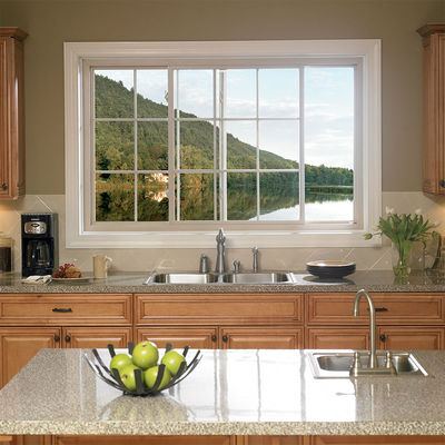 6063 Frame Fireproofing Aluminum Sliding Windows White Black Color For Kitchen