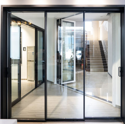 Minimalism Three Track Aluminum Sliding Doors With Electronic Lock