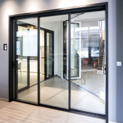Minimalism Three Track Aluminum Sliding Doors With Electronic Lock