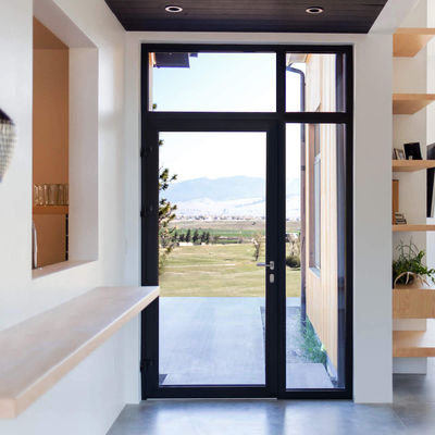 Customized Soundproof Aluminum Glass Swing Door Clear Tempered Glazed