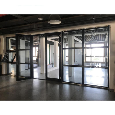 Customized Soundproof Aluminum Glass Swing Door Clear Tempered Glazed