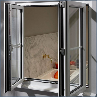 1.4mm Thickness Double Glazed Casement Windows Swing Outside Open