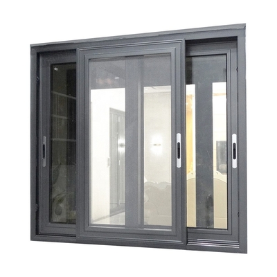 6mm Double Glazed Aluminium Sliding Windows For Kitchen Deep Anodized Surface