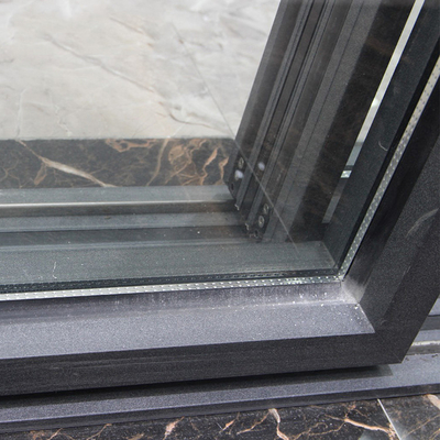 Residential Exterior Insulated Aluminum Sliding Glass Door Matt Black