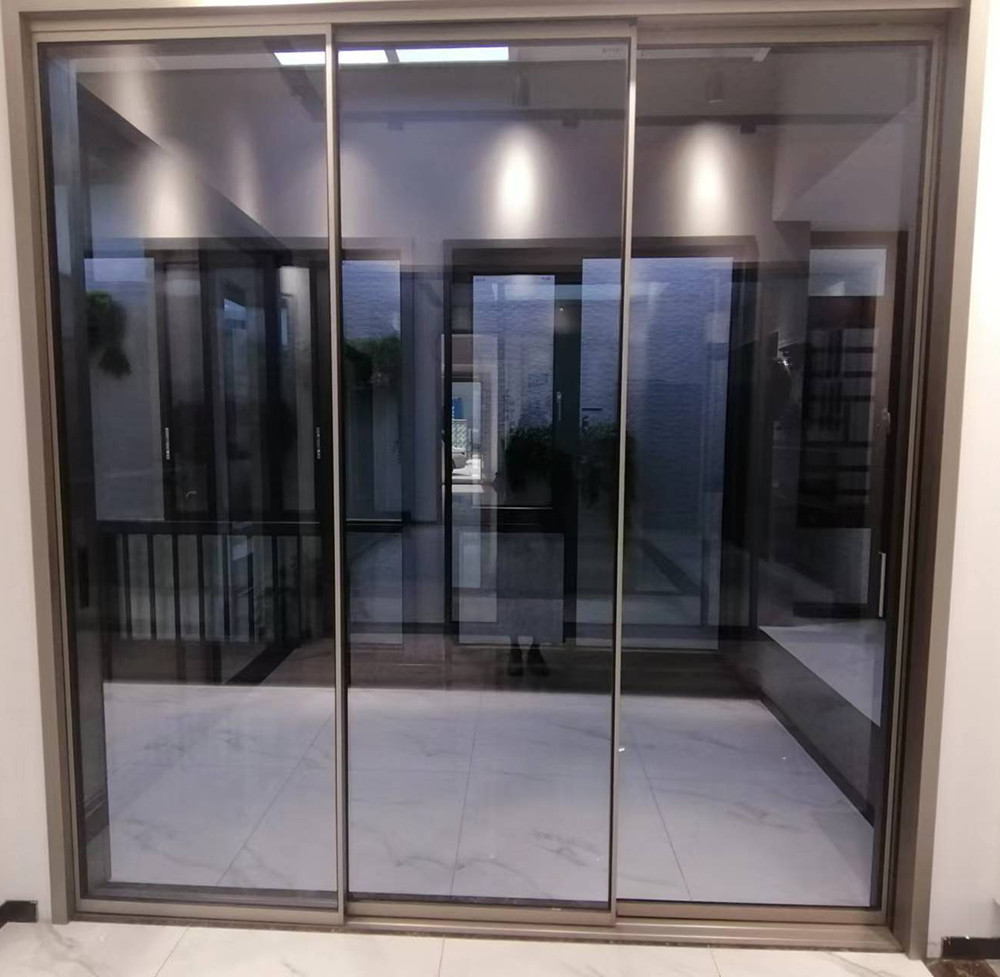 Narrow Frame Slim Aluminum Slide Door Heat Resistant Exterior Sliding Door