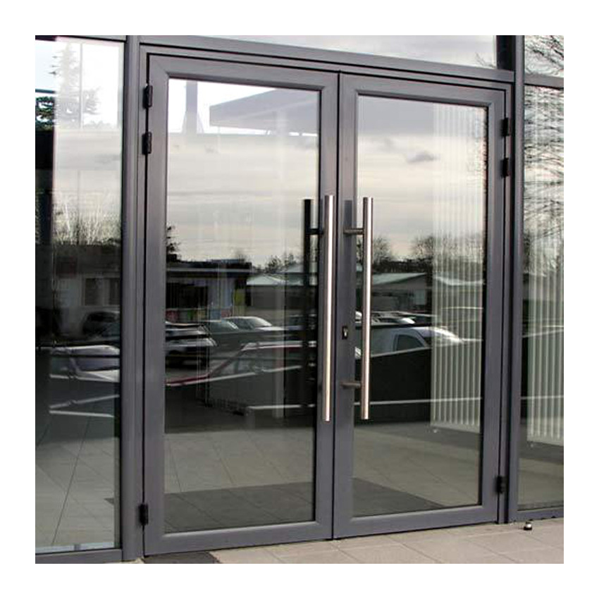 Reflective Double Glass Aluminium Swing Door Aluminium Spring Doors for