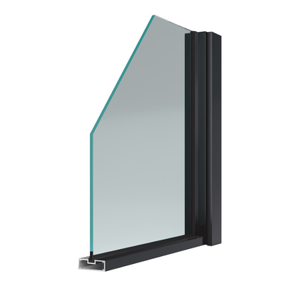 Custom Narrow Frame Toilet Door With Frosted Glass Removable Aluminum Door