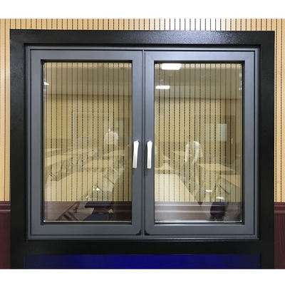 Heat Insulation Aluminium Casement Windows Internal Open Glass 12mm Thickness