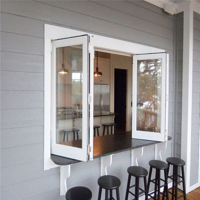 Anodized Color Frame Aluminum Folding Windows , Vertical Bifold Windows