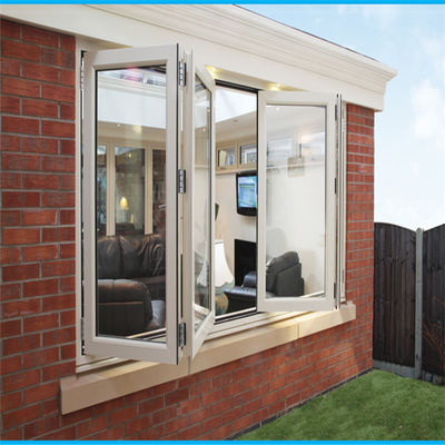 Anodized Color Frame Aluminum Folding Windows , Vertical Bifold Windows
