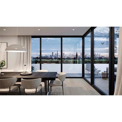 OEM Aluminum Frame Sliding Glass Doors  Anodized Panoramic Bronze For Patio