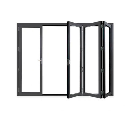 Thermal Break aluminium glass folding doors Vertical Anodized Powder Coated