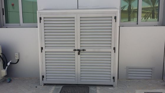 Exterior Aluminium Louver Doors Tempered Glass With Ventilation