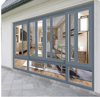 OEM White Aluminium Sliding Windows Horizontal Hidden Fan Structure