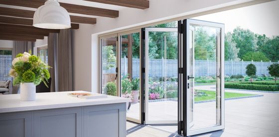 High Light Transmission aluminum bifold patio doors Wide Open For Luxury Villas