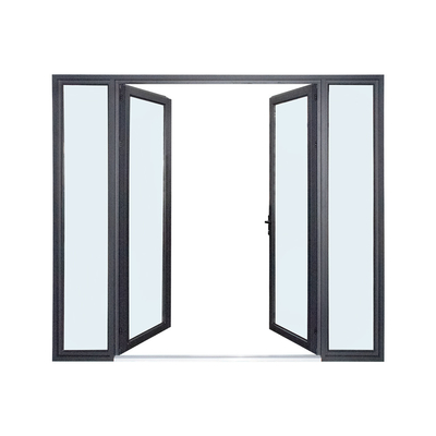 Double Glass French Break Bridge Aluminium Hinge Door For Entry Commercial